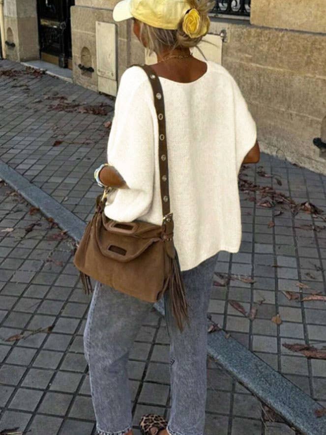 Chic vibe Plain V-neck Buttoned cardigan oversized knit vest