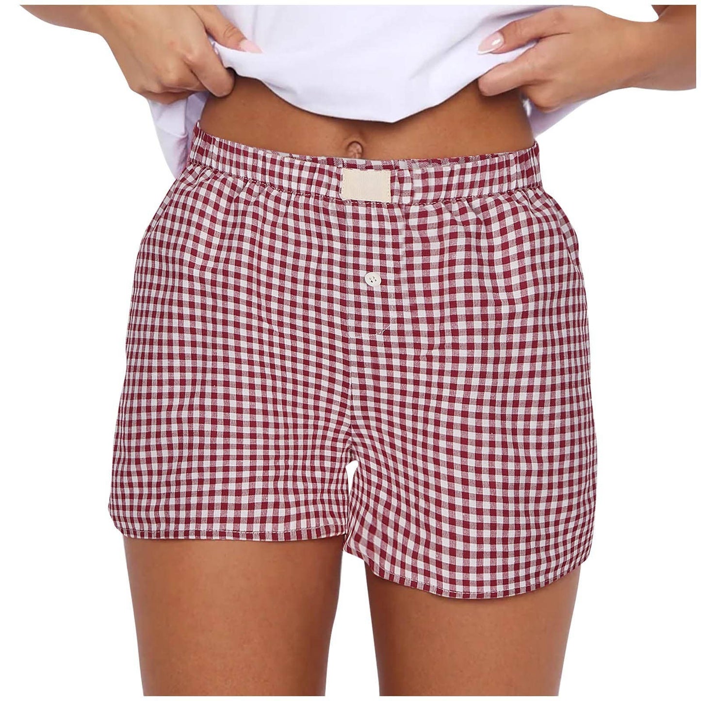 Lysandra Gingham Pull-On Boxer Shorts